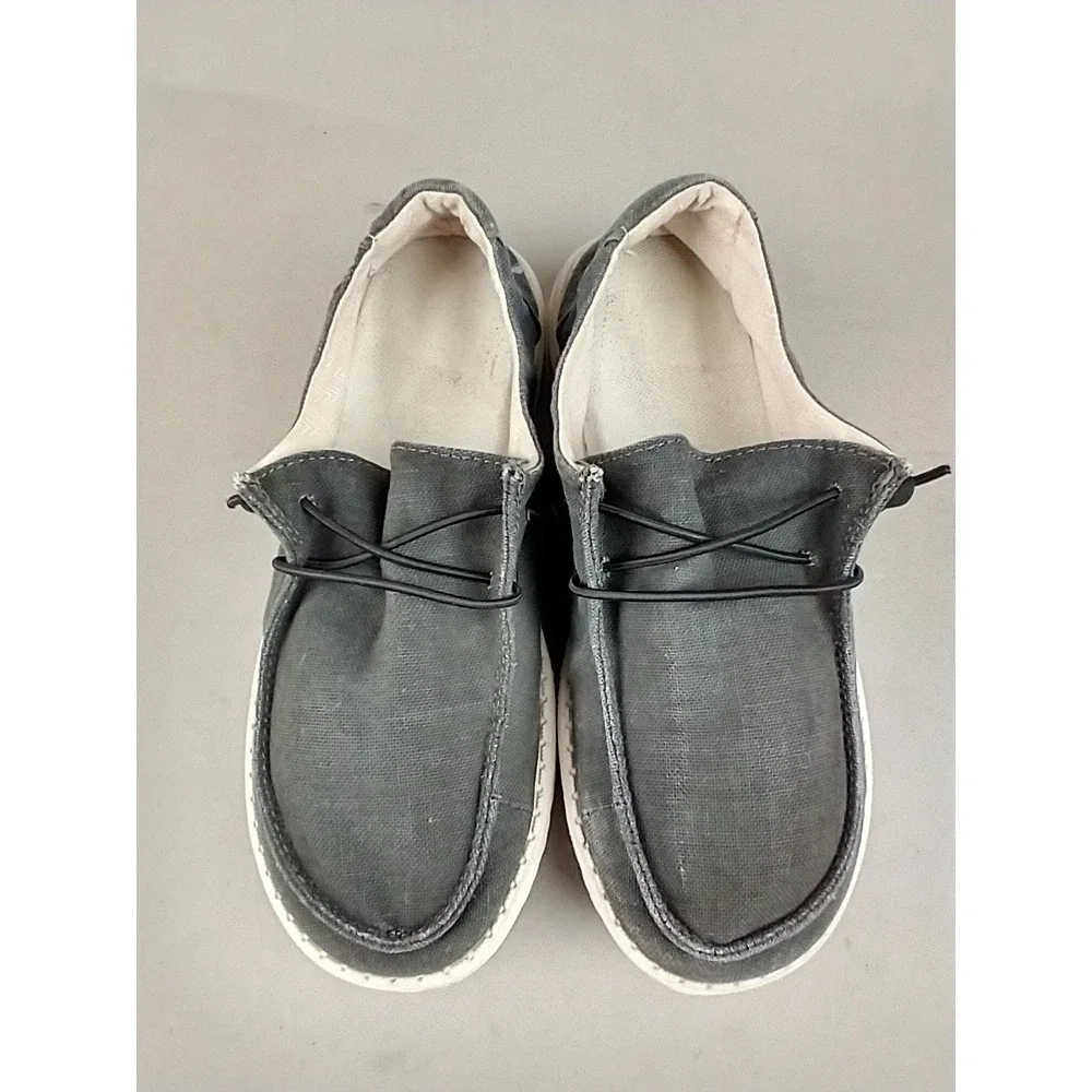 Hey Dude Wendy Chambray Off Black Slip‎ On Loafers Womens Size 5 121414949